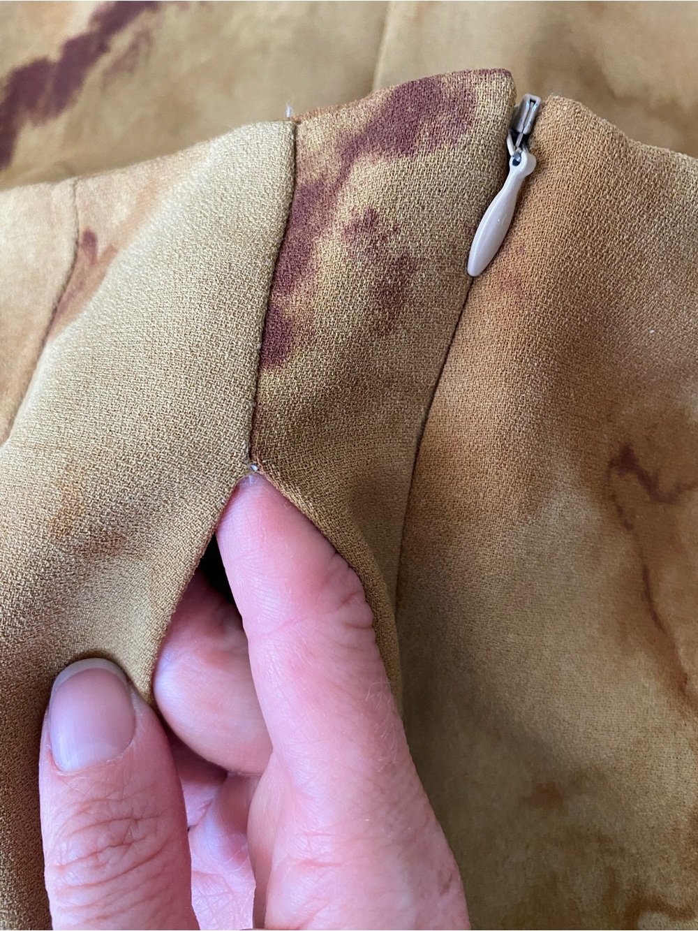 OAK + FORT Wide-Leg Tie-Dye Culotte Pants in Mustard Brown Sz Large Goblincore - Picture 14 of 14